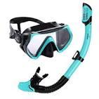 Amiable Snorkel Set Adults, Anti-Fog Snorkel Mask and Snorkel Adult, Panoramic Wide View Scuba Diving Mask and Dry Snorkel, Tempered Glass Snorkeling Mask and Snorkel Set Adult