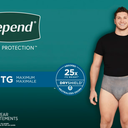 Depend Fresh Protection Adult Incontinence Underwear for Men, Extra-Large - Grey, 80 ct.