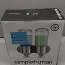 simplehuman Wall Mount Pumps, Twin 15 fl. oz. Shampoo & Soap Dispenser, Stainless Steel (Double)