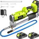 Saker 12,000 PSI Electric Grease Gun, Cordless Grease Gun Kit with 2 * 2.0Ah Batteries, 5.5 oz/min High Flow & LED Light for Truck, Automotive, RV, Farm DIY