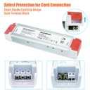 PLUSPOE 24V 120W Dimmable LED Driver, 110V AC to 24V DC Low Voltage Power Supply Transformer for LED Strip Lights, Compatible with Lutron, Leviton and Other Wall Dimmers, 5A Current Rating