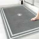 Shower Mat Non Slip: 47x32 Inch Extra Large Shower Mats for Inside Shower, Anti Slip Shower Floor Mat, Loofah Shower Stall Mats for Elderly, Non Slip Shower Mat with Drain Hole in Middle