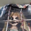 2 Pcs Halloween Boy and Girl Scary Curtains, Black and White, 47.2 x 31.5 Inches, Unique Design, Polyester Fabric, Easy to Install, Indoor and Outdoor Window Decor