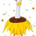 Outus Spring Sunflower Porch Goose Costume Set Sunflower Skirt Dress and Sunflower Hat Sunflower Goose Clothes for Cement Goose Spring Outdoor Garden Yard Patio Lawn Goose Statue