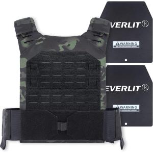 EVERLIT Adjustable Weighted Vest Weight Included, for Body Weight Training Fitness Workout Running for Men Women (Black Camo, 18 Lbs)