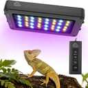 QZQ UVB Light for Reptiles, 24W LED UVA UVB Reptile Lamp with Dimming and 4 Lighting Modes, New Mode 24/7 Timer, Adjustable Brightness, LED Light for Bearded Dragon, Gecko, Tortoise, Lizard