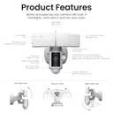 Feit Electric SEC5000/CAM/WIFI Outdoor LED Smart Security Camera with Motion Sensor, 2-Way Audio, 5000 Lumens Floodlight, Works with Alexa and Google Asst, Alarm, Hardwired, Updated Version of SEC3000