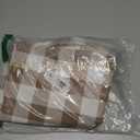 Smiry Rectangle Table Cloth, Waterproof Vinyl Tablecloths with Flannel Backing, Wipeable Buffalo Plaid Table Cover for Picnic, Indoor and Outdoor (Khaki & White, 60"x84")