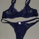 Lilosy Sexy Floral Lace Underwire Push Up Lingerie Set Outfits, M