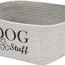 Geyecete Square Dog toy basket storage Cotton Rope Storage Basket Pet/Pet Toy And Accessory Storage Bin Doy Toy Box-Gray