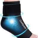 Ankle Ice Pack Wrap for Swelling, Foot Ice Pack Wrap for Injuries Reusable, Hot Cold Therapy Ice Sock for Plantar Fasciitis Relief, Achilles Tendonitis, Sprain, Surgery, Heel Pain, Black