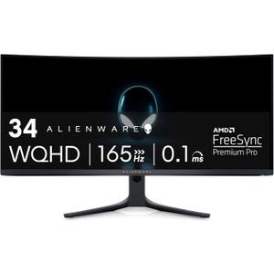 Alienware AW3423DWF Curved QD-OLED Gaming Monitor - 34-inch Quantum Dot OLED 0.1Ms 165Hz 21:9 Curved Display, 99.3% DCI-P3 Color Gamut, VESA DisplayHDR True Black 400, AMD FreeSync Premium Pro - Black