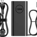 130W USB C Laptop Charger Compatible with Dell XPS 15 17 2in1 9575 9500 9520 9700 Precision 3560 5550 5530 5750 5560 5570 Latitude 9510 9410 7210 7310 7410 5510Type C AC Adapter Power Cord