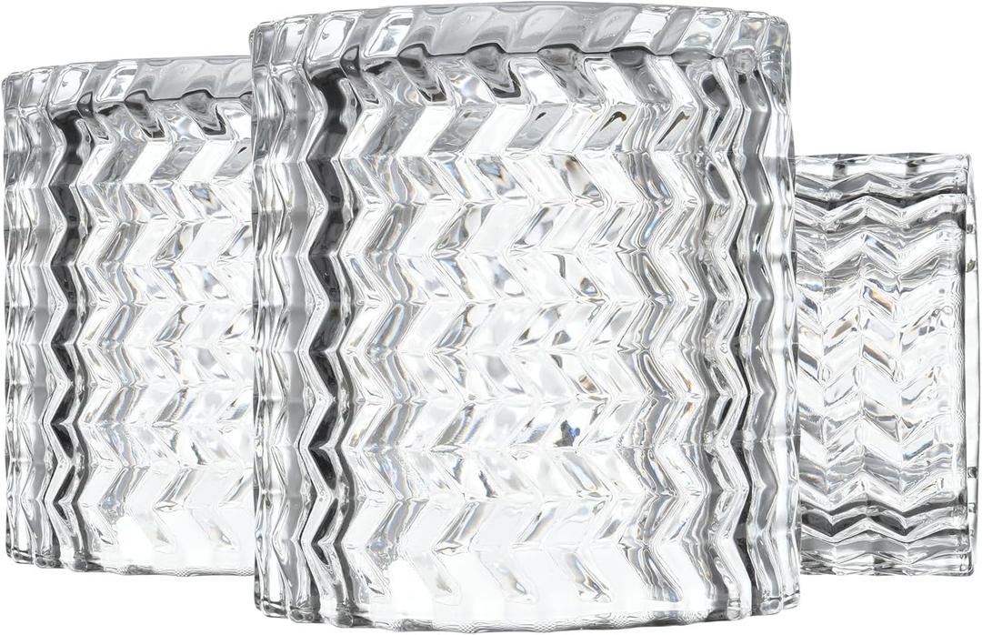 3 Pcs Clear Ripple Fitter Opening Lighting Fixture Replacements, E26 Base 1-5/8 Inch Fitter Glass Shades Cover for Ceiling Fan Light Wall Light and Pendant