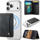 Vinich for MagSafe Wallet Magnetic RFID Blocking Card Holder Compatible with MagSafe Phones and Cases, Strong Magnet Minimalist Phone Wallet for iPhone 17/16/15/14/13/12/ Pro/Max/Plus, Vintage Black