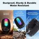Bluetooth Speaker, Portable Wireless Speaker with Powerful Stereo Sound/8 Modes LED Lights, 36H Playtime, TWS Surround Pairing, IPX5 Waterproof, BT5.3, for Outdoor/Home/Travel/Camping, Ideal Gifts