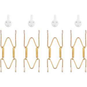 Bilillo 4 Pack Plate Hangers for The Wall, Suitable for 4-5 inch Art Plate, Stainless Steel Invisible Heavy Duty Wire Plate Holder with Wall Hooks, Plate Hangers for Displaying Plates, Platter, Dish