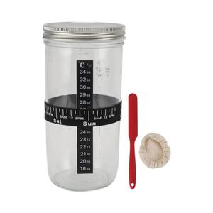 Sourdough Jar Baking Companion, Fermentation Box Sourdough Care, Sourdough Starter Jar with Days of the Week Marked Rubber Band, Sourdough Attractive and Efficient