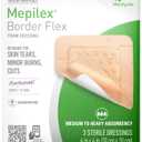 Mepilex Border Flex 4 x 4 in (10 x 10 cm) Hospital Grade Dressings for Skin Tears, Minor Burns and Cuts Waterproof Adhesion for Up to 7-Day Use