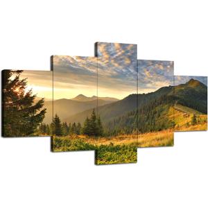 Smoky Mountain Wall Art Tennessee Mountains Landscape Wall Decor Picture Great Smoky Mountains National Park Canvas Print Poster Painting Framed Office Home Living Room Bedroom(60''Wx32''H) (60Lx 32W-07)