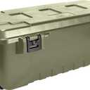 Plano Storage Trunk with Wheels, Green, 108-Quart, Lockable Storage Box, Rolling Airline Approved Sportsman Trunk, Hunting Gear and Ammunition Bin, Heavy-Duty Containers for Camping (Olive Drab)