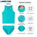 Lands' End Girls' UPF 50+ Swim Bikini Bottom and Racerback Tankini Set, Ceramic, Medium