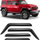 Voron Glass Tape-on Extra Durable Rain Guards for Jeep Wrangler JL 2018-2025/Jeep Gladiator 2020-2025, Window Deflectors, Vent Window Visors, 4 Pieces - 120103