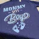 Gender reveal Mom says Boy baby matching family set T-Shirt XL