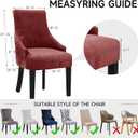 Wingback Dining Chair Covers Soft Velvet Wingback Chairs Covers Washable Wing Back Chair Slipcover Velvet Wing Chairs Protector for Dining Living Room Banquet (Red, 2PCS)