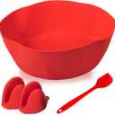 HOMEQUIPO silicone slow cooker liner fit 7-Quart Oval slow cooker | Reusable and Food Grade slow cooker liners with silicone spatula and mitts| Leak proof Dishwasher- Safe cooking liner