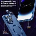 LEKEVO Magnetic for iPhone 14 Pro Max Case [Compatible with MagSafe][Built-in Camera Lens Protector] Slim Soft TPU Bumper Shockproof Metallic Luster Phone Case (Blue)