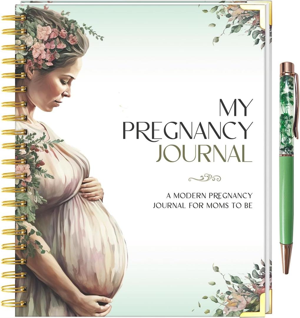 Pregnancy Journal for First Time Moms 2026 Memory Book & Planner with Floral Pen, Weekly & Monthly Pregnancy Tracker, Baby Keepsake Book, Gift for Expecting Moms