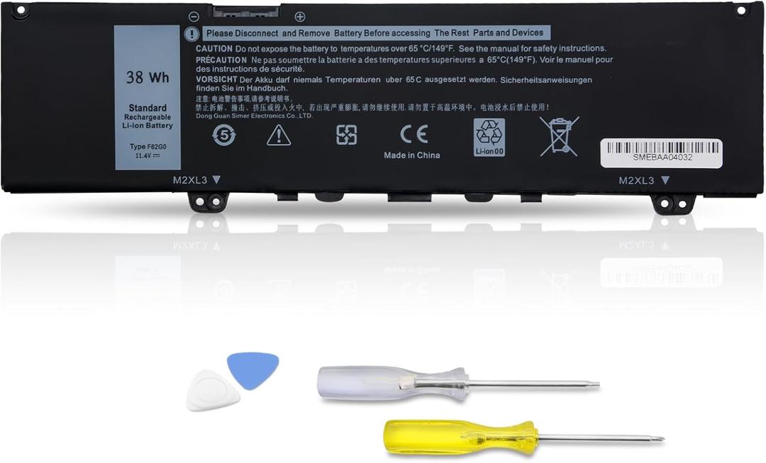 F62G0 Laptop Battery Replacement for Dell Inspiron 13 7000 7373 7386 2-in-1 7370 7380 5370 P83G P87G P91G P83G001 P83G002 P91G001 P87G001 Vostro 13 5370 Series 39DY5 039DY5 RPJC3 0RPJC3(11.4V/38Wh)