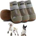 Hcpet Dog Shoes for Large Dogs, Breathable Dog Booties for Small Medium Dogs, Anti-Slip Dog Boots & Paw Protectors for Hot Pavement Winter Snow Hiking with Reflective Straps Army Green Size 4 (#4 (Width 1.96 inch) for 36-43 lbs)