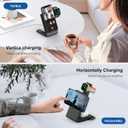 New Travel Foldable 3 in 1 Wireless Charging Station for Apple Magsafe Charger Stand,Fast Magnetic Wireless Charger Station for iPhone 17 Air 16 15 14 13 12 Series,Airpods Pro,Apple Watch Ultra