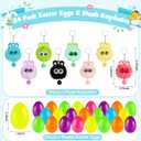 Kederwa 24 Pack Prefilled Easter Eggs with Bunny Keychains Easter Egg Fillers with Plush Keychain for Kids Basket Stuffers for Girl Boys