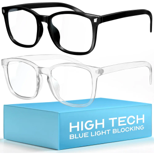 livho High Tech Blue Light Glasses - Advanced 99% Blue Light Blocking Computer Glasses - Anti Eyestrain & UV Glare Protection 2 Pack