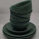 9 Piece Dinnerware Plates Green 4 Bowls, 2 Small Plates, 3 Large Plates