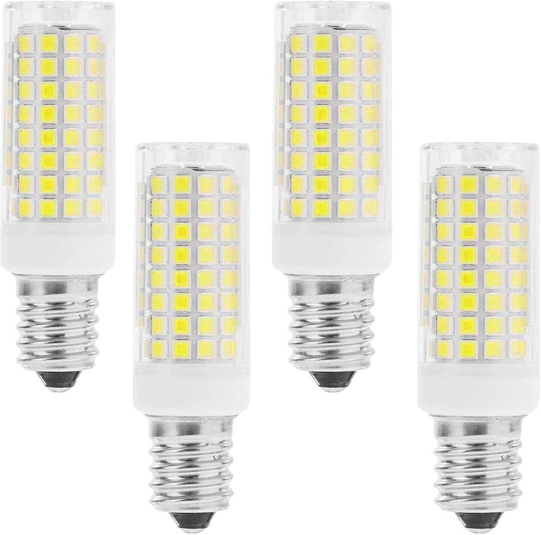 Lxcom Lighting 10W E12 LED Corn Light Bulb(4 Pack)- 2835 SMD 102LEDs E12 Dimmable 100 Watt Equivalent 1000LM Daylight White 6000K Chandelier Bulbs Decorative E12 Base for Home Lighting, AC110-120V