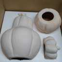 AceOrbit 3 Pcs Fall Decor Outdoor Handmade Terracotta Pumpkins, Beige, 2.6 x 9.1 inch; 6.7 x 6.3 inch; 3.5 x 5.1 inch