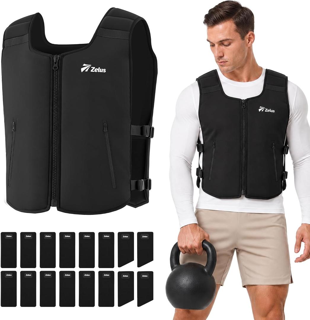 ZELUS 32lb Adjustable Weighted Vest for Men Women, Rucking Workout
