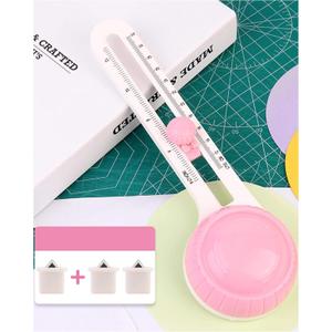 Circle Cutter Tool for Paper Crafts - Perfect Circle Maker with Ease - Rotary Cutter Round Cutting Knife with 3 Replaceable Blades for Scrapbooking, Card Making, Art and Diy Crafts (Pink)