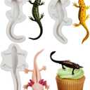 Axolotl Fondant Mold, 3D Animal Lizard Gecko Silicone Molds for Reptile Cake Decoration Resin Clay Crafts Gum Paste