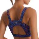 RUNNING GIRL High Impact Sports Bras for Women,Racerback Running Bra Workout Crop Tank Tops Longline Sports Bra Push up (Blue, S)