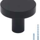 10 Pack Black Matte Aluminum Cabinet Knobs, Modern Round Single Hole Knobs for Cabinets and Drawers