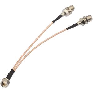 Superbat F-Type Splitter Cable F Male to F Dual Female Coax Splitter Cable V-Type F Type TV Splitter Cable Satellite 75ohm 15cm(6 inches)