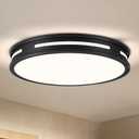 Peblto Dimmable Black Flush Mount Ceiling Lights, Modern 5CCT 2700K~6000K LED Hallway Light Fixtures, Low Profile Round Minimalist Ceiling Light for Bedroom, Laundry Room, Kitchen (15.8 inch, Black)