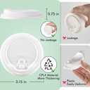 ECOLipak 100% Compostable Coffee Cup Lids 200 Count3.15 inch Disposable CPLA Cup Lid Suitable for 8 oz Paper Cups, White