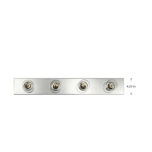 Progress Lighting 4-Light Traditional Bath Vanity Light, Broadway Collection, Indoor, P3115-15, Polished Chrome, Size: 30-Inch Width x 4-1/4-Inch Height
