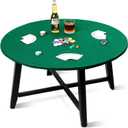 Newwiee Green 36 Inch Felt Card Game Tablecover Round 36in to 48in Tablecloth Poker Table Cover Round Elastic Table Mat for Playing Cards Mahjong